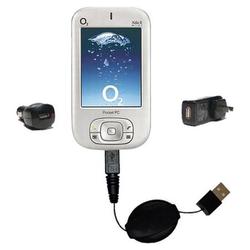 Gomadic Retractable USB Hot Sync Compact Kit with Car & Wall Charger for the T-Mobile MDA Compact - Gomadic