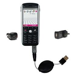 Gomadic Retractable USB Hot Sync Compact Kit with Car & Wall Charger for the i-Mate SP3i - Brand w/