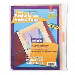 Cardinal Brands Inc. Ring Binder Insertable Tab Poly Double Pocket Dividers, Letter Size, 5 Color Pack