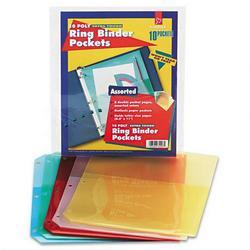 Cardinal Brands Inc. Ring Binder Poly Pocket 2 Sided Dividers, Letter Size, Assorted Colors, 5/Pack