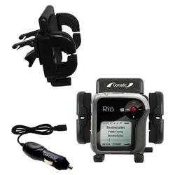 Gomadic Rio Karma Auto Vent Holder with Car Charger - Uses TipExchange