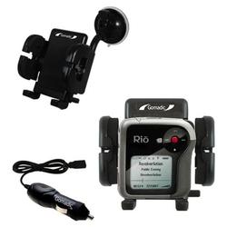 Gomadic Rio Karma Auto Windshield Holder with Car Charger - Uses TipExchange
