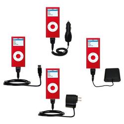 Gomadic Road Warrior Kit for the Apple iPod Nano 8GB includes a Car & Wall Charger AND USB cable AND Battery