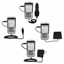 Gomadic Road Warrior Kit for the Blackberry 7100g includes a Car & Wall Charger AND USB cable AND Battery Ex