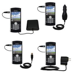 Gomadic Road Warrior Kit for the Blackberry 8120 includes a Car & Wall Charger AND USB cable AND Battery Ext