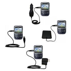 Gomadic Road Warrior Kit for the Blackberry 8700g includes a Car & Wall Charger AND USB cable AND Battery Ex