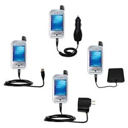 Gomadic Road Warrior Kit for the HTC 6700Q Qwest includes a Car & Wall Charger AND USB cable AND Battery Ext