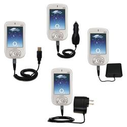 Gomadic Road Warrior Kit for the HTC Magician includes a Car & Wall Charger AND USB cable AND Battery Extend