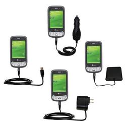 Gomadic Road Warrior Kit for the HTC P4350 includes a Car & Wall Charger AND USB cable AND Battery Extender