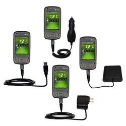 Gomadic Road Warrior Kit for the HTC P4550 includes a Car & Wall Charger AND USB cable AND Battery Extender