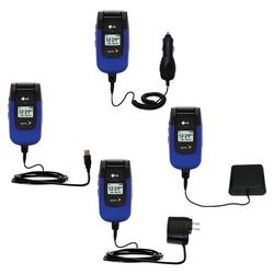 Gomadic Road Warrior Kit for the LG LX150 includes a Car & Wall Charger AND USB cable AND Battery Extender -