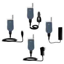 Gomadic Road Warrior Kit for the LG VX3200 includes a Car & Wall Charger AND USB cable AND Battery Extender