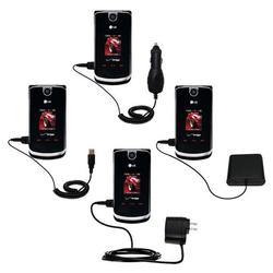Gomadic Road Warrior Kit for the LG VX8600 includes a Car & Wall Charger AND USB cable AND Battery Extender