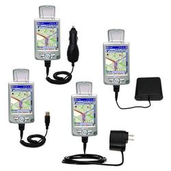 Gomadic Road Warrior Kit for the Mio Technology 168 Plus includes a Car & Wall Charger AND USB cable AND Bat