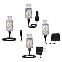 Gomadic Road Warrior Kit for the Mio Technology 168 includes a Car & Wall Charger AND USB cable AND Battery