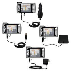 Gomadic Road Warrior Kit for the Mio Technology 268 Plus includes a Car & Wall Charger AND USB cable AND Bat