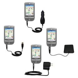 Gomadic Road Warrior Kit for the Pharos GPS 525 includes a Car & Wall Charger AND USB cable AND Battery Exte