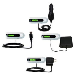 Gomadic Road Warrior Kit for the Philips GoGear SA2100/37 includes a Car & Wall Charger AND USB cable AND Ba