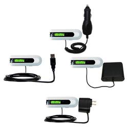 Gomadic Road Warrior Kit for the Philips GoGear SA2105/37 includes a Car & Wall Charger AND USB cable AND Ba