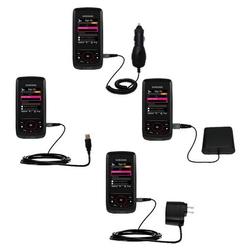 Gomadic Road Warrior Kit for the Samsung Blast includes a Car & Wall Charger AND USB cable AND Battery Exten