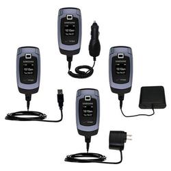 Gomadic Road Warrior Kit for the Samsung SCH-U340 includes a Car & Wall Charger AND USB cable AND Battery Ex