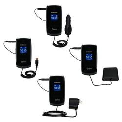 Gomadic Road Warrior Kit for the Samsung SGH-A517 includes a Car & Wall Charger AND USB cable AND Battery Ex