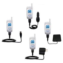 Gomadic Road Warrior Kit for the Samsung SGH-A800 includes a Car & Wall Charger AND USB cable AND Battery Ex