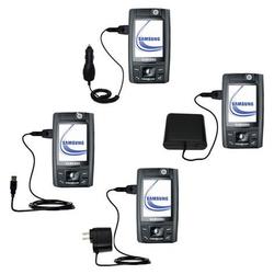Gomadic Road Warrior Kit for the Samsung SGH-D800 includes a Car & Wall Charger AND USB cable AND Battery Ex