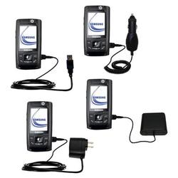 Gomadic Road Warrior Kit for the Samsung SGH-D820 includes a Car & Wall Charger AND USB cable AND Battery Ex (BRWK-1061-AO)