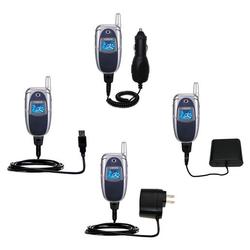 Gomadic Road Warrior Kit for the Samsung SGH-E310 includes a Car & Wall Charger AND USB cable AND Battery Ex