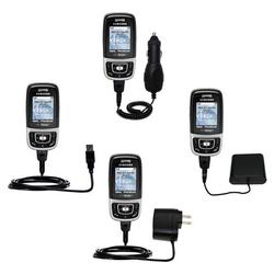 Gomadic Road Warrior Kit for the Samsung SGH-E635 includes a Car & Wall Charger AND USB cable AND Battery Ex
