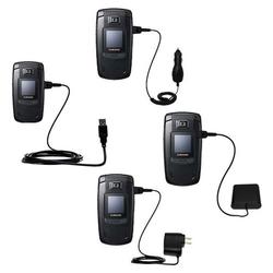 Gomadic Road Warrior Kit for the Samsung SGH-E780 includes a Car & Wall Charger AND USB cable AND Battery Ex