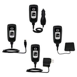 Gomadic Road Warrior Kit for the Samsung SGH-T309 includes a Car & Wall Charger AND USB cable AND Battery Ex