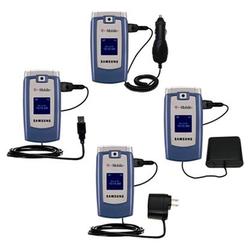 Gomadic Road Warrior Kit for the Samsung SGH-T409 includes a Car & Wall Charger AND USB cable AND Battery Ex