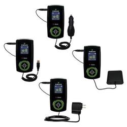 Gomadic Road Warrior Kit for the Samsung SGH-T539 includes a Car & Wall Charger AND USB cable AND Battery Ex