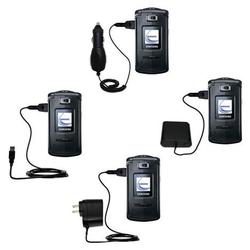 Gomadic Road Warrior Kit for the Samsung SGH-V804 includes a Car & Wall Charger AND USB cable AND Battery Ex