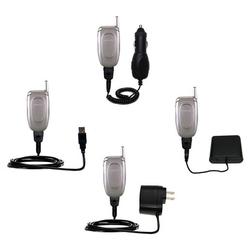 Gomadic Road Warrior Kit for the Samsung SGH-X427 includes a Car & Wall Charger AND USB cable AND Battery Ex