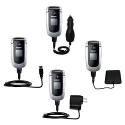 Gomadic Road Warrior Kit for the Samsung SGH-X660 includes a Car & Wall Charger AND USB cable AND Battery Ex