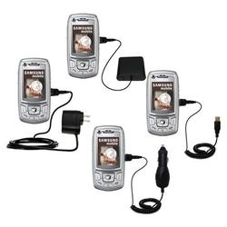 Gomadic Road Warrior Kit for the Samsung SGH-Z400 includes a Car & Wall Charger AND USB cable AND Battery Ex
