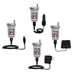 Gomadic Road Warrior Kit for the Samsung SPH-A600 includes a Car & Wall Charger AND USB cable AND Battery Ex (BRWK-0260-18)