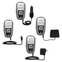 Gomadic Road Warrior Kit for the Samsung SPH-A820 includes a Car & Wall Charger AND USB cable AND Battery Ex