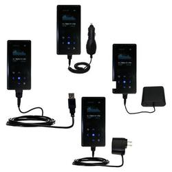 Gomadic Road Warrior Kit for the Samsung Yepp YP-K5 2GB includes a Car & Wall Charger AND USB cable AND Batt
