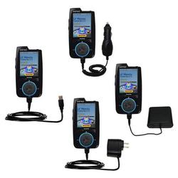 Gomadic Road Warrior Kit for the Sandisk Sansa View includes a Car & Wall Charger AND USB cable AND Battery
