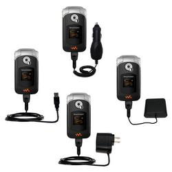 Gomadic Road Warrior Kit for the Sony Ericsson w300c includes a Car & Wall Charger AND USB cable AND Battery