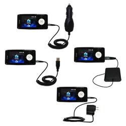 Gomadic Road Warrior Kit for the iRiver X20 2GB 4GB 8GB includes a Car & Wall Charger AND USB cable AND Batt