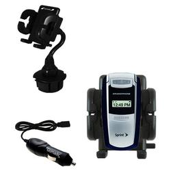 Gomadic Samsung A580 Auto Cup Holder with Car Charger - Uses TipExchange