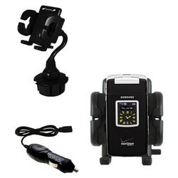 Gomadic Samsung A990 Auto Cup Holder with Car Charger - Uses TipExchange