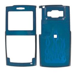 Wireless Emporium, Inc. Samsung Ace SPH-I325 Trans. Blue Flame Snap-On Protector Case Faceplate