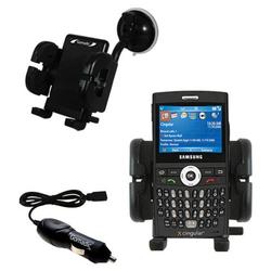 Gomadic Samsung Blackjack II Auto Windshield Holder with Car Charger - Uses TipExchange