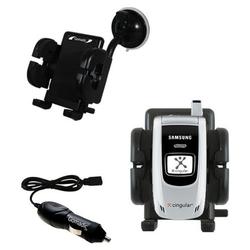 Gomadic Samsung D357 Auto Windshield Holder with Car Charger - Uses TipExchange